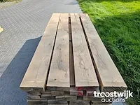 Eiken balken 26 stuks ovengedroogd diverse afmetingen 255cm breedte 14-24cm dikte 7,5cm - afbeelding 4 van  6