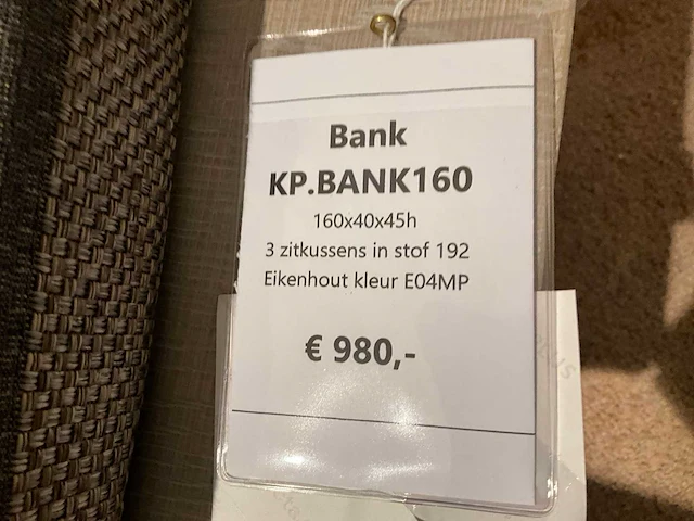Eiken bijzetbank met kussens - afbeelding 5 van  6