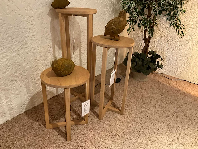 Eiken bijzettafel (3x) - afbeelding 2 van  6