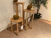Eiken bijzettafel (3x) - afbeelding 2 van  6