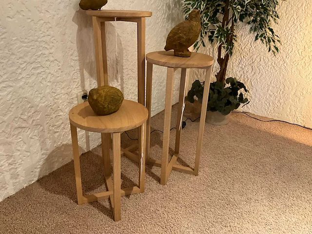 Eiken bijzettafel (3x) - afbeelding 3 van  6