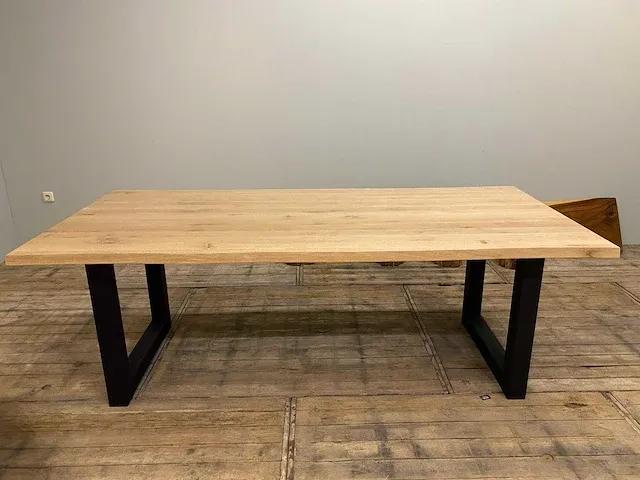 Eiken boomstam eettafel 220 cm. - afbeelding 2 van  5