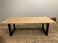 Eiken boomstam eettafel 220 cm. - afbeelding 2 van  5