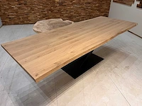 Eiken boomstam eettafel 260 cm. - afbeelding 3 van  5