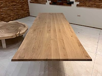 Eiken boomstam eettafel 260 cm. - afbeelding 4 van  5