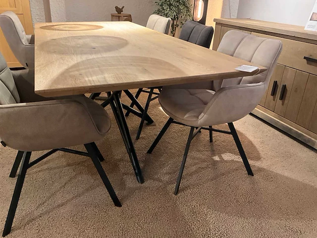Eiken eetkamertafel 220 cm - afbeelding 4 van  9