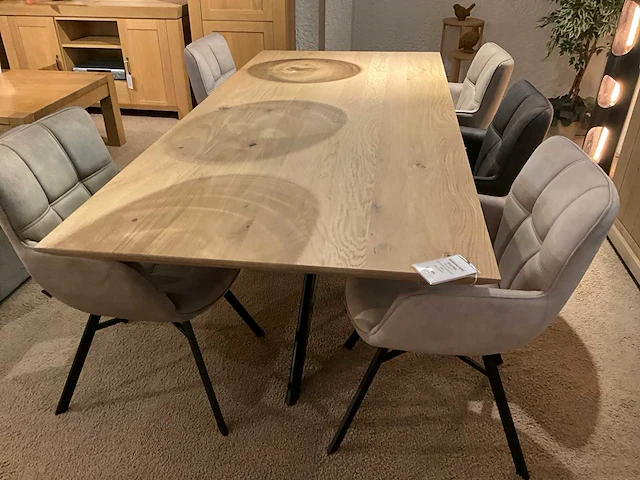 Eiken eetkamertafel 220 cm - afbeelding 7 van  9