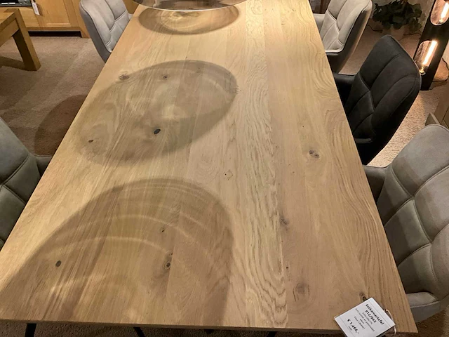 Eiken eetkamertafel 220 cm - afbeelding 8 van  9