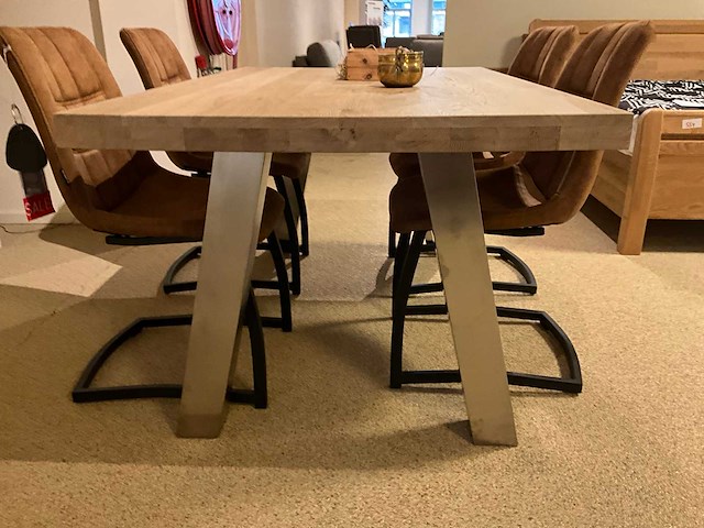 Eiken eetkamertafel - afbeelding 2 van  5