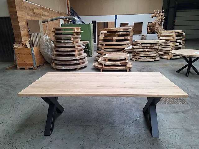 Eiken eettafel 220 cm. - afbeelding 2 van  4