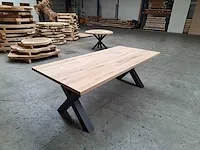 Eiken eettafel 220 cm. - afbeelding 3 van  4