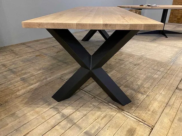Eiken eettafel 260 cm. - afbeelding 4 van  5