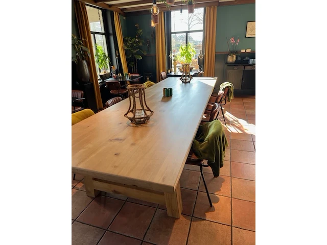 Eiken eettafel rechthoek a poot 450 cm lang - afbeelding 3 van  13
