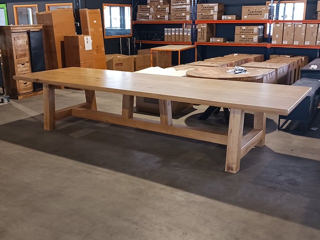 Eiken eettafel rechthoek a poot 450 cm lang - afbeelding 1 van  13