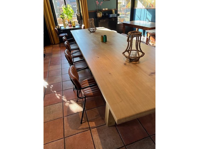 Eiken eettafel rechthoek a poot 450 cm lang - afbeelding 13 van  13