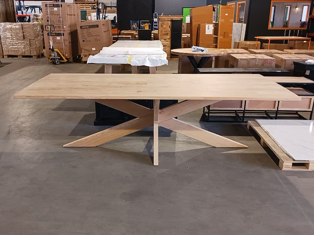 Eiken eettafel rechthoek spinpoot - afbeelding 3 van  17