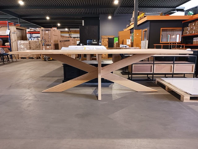Eiken eettafel rechthoek spinpoot - afbeelding 4 van  17
