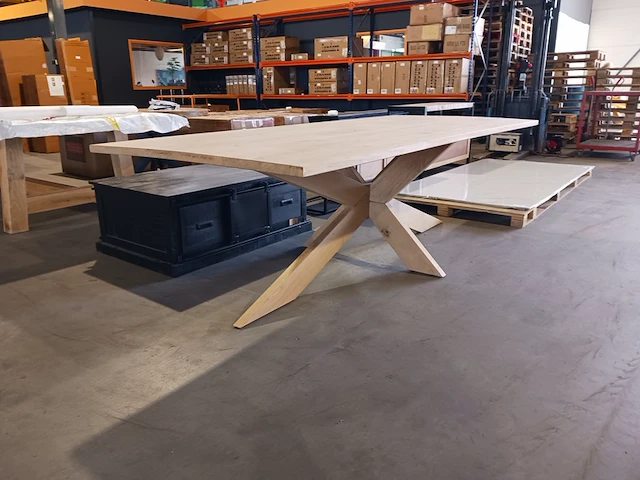 Eiken eettafel rechthoek spinpoot - afbeelding 5 van  17