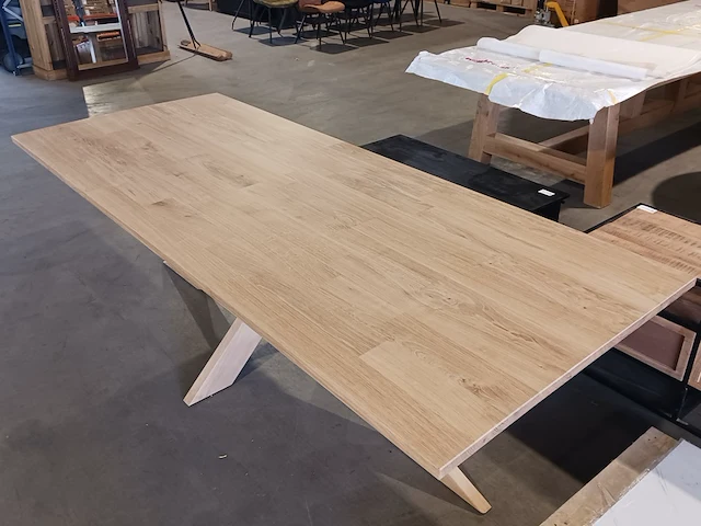 Eiken eettafel rechthoek spinpoot - afbeelding 6 van  17