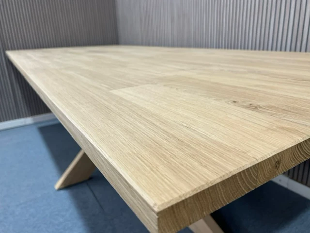 Eiken eettafel rechthoek spinpoot - afbeelding 15 van  17