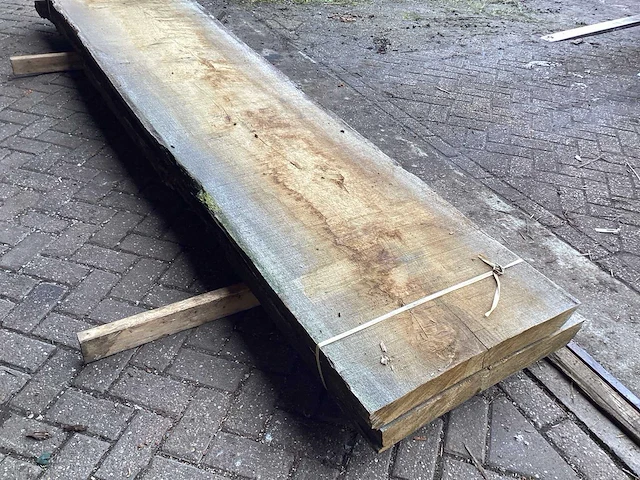 Eiken europees - kd ovengedroogd 3630x860x180 mm - schaaldeel (2x) - afbeelding 5 van  8