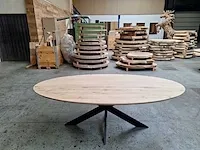 Eiken ovale eettafel 220 cm. - afbeelding 1 van  4