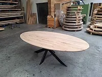 Eiken ovale eettafel 220 cm. - afbeelding 4 van  4