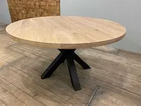 Eiken ronde eettafel 130 cm. - afbeelding 3 van  4