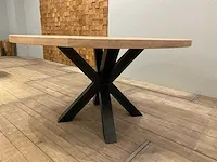 Eiken ronde eettafel 130 cm. - afbeelding 4 van  4