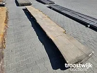 Eiken schaaldelen 2 stuks 540cm breedte 50-68cm dikte 4,8cm - afbeelding 1 van  5