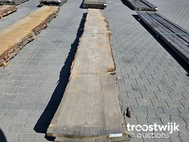 Eiken schaaldelen 2 stuks 540cm breedte 50-68cm dikte 4,8cm - afbeelding 4 van  5