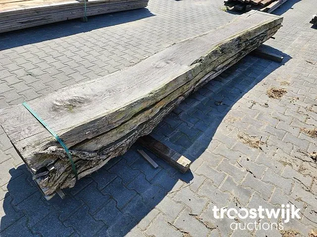 Eiken schaaldelen complete stam 405cm 8cm dik 4 stuks - afbeelding 2 van  5