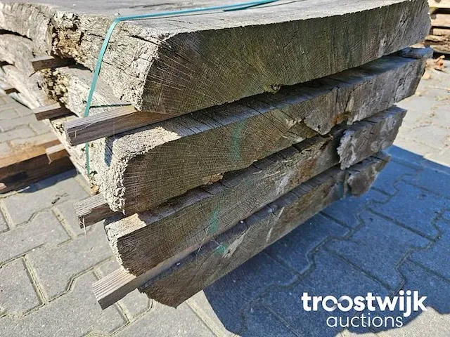 Eiken schaaldelen complete stam 405cm 8cm dik 4 stuks - afbeelding 3 van  5