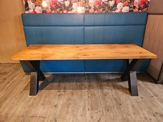 Eiken tafel - x poot - afbeelding 1 van  6