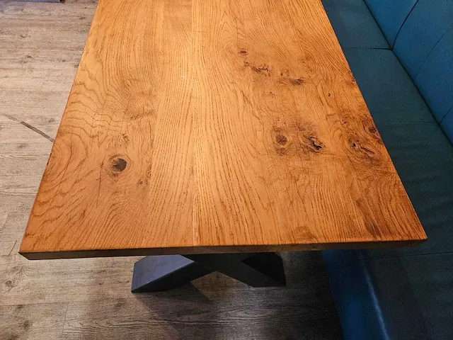 Eiken tafel - x poot - afbeelding 6 van  6