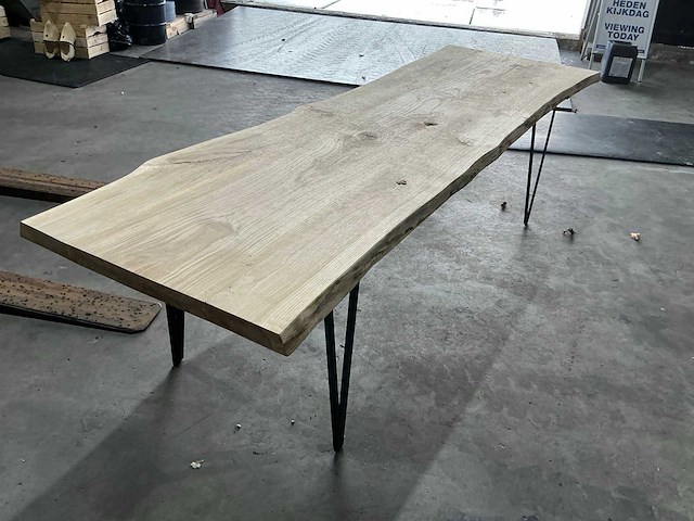 Eiken tafel (2,66x0,80 mtr) - afbeelding 6 van  13