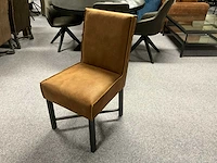 Eiken tafel 4 leren stoelen - afbeelding 7 van  10