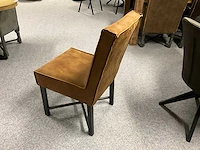 Eiken tafel 4 leren stoelen - afbeelding 8 van  10