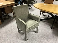 Eiken tafel 4 leren stoelen - afbeelding 10 van  10