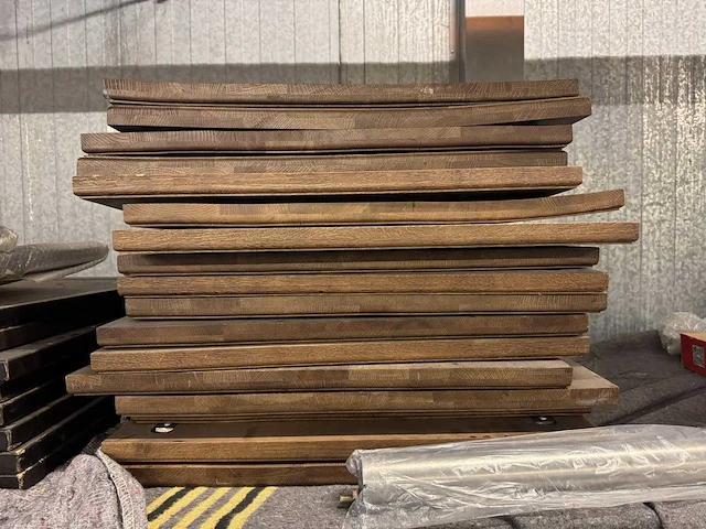 Eiken tafelblad ø 80 cm (16x) - afbeelding 4 van  4