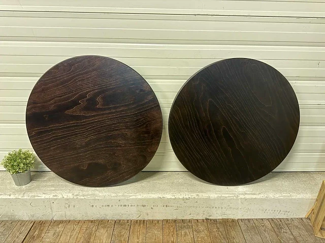 Eiken tafelblad ø 80 cm (2x) - afbeelding 2 van  4