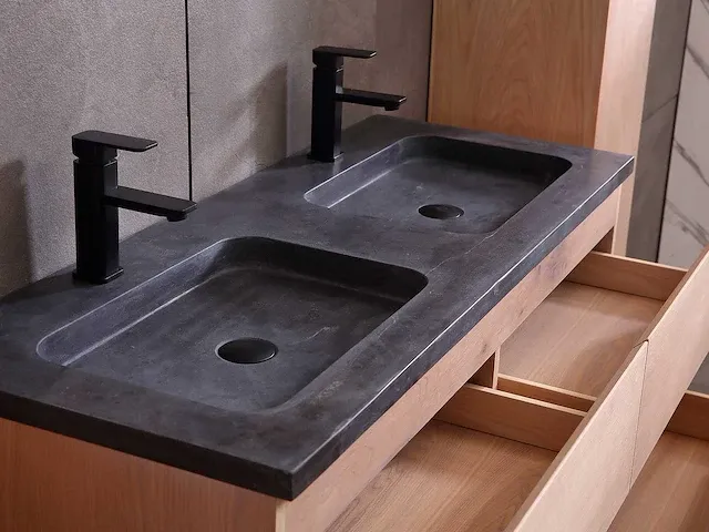 Eikenhout badkamermeubel 120cm - afbeelding 12 van  32