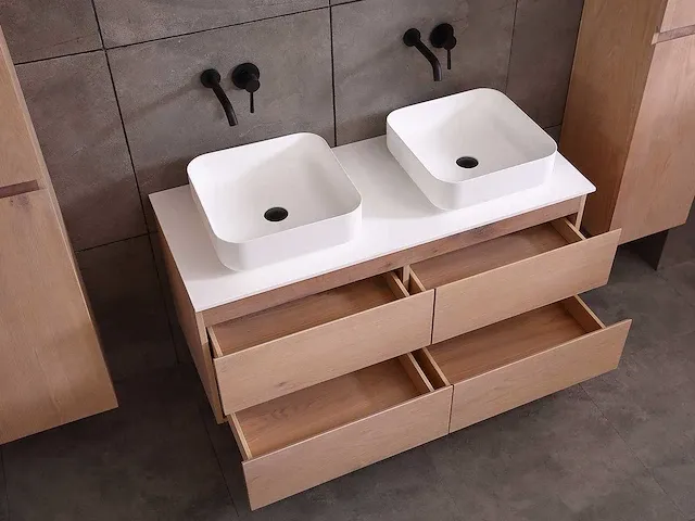 Eikenhout badkamermeubel 120cm - afbeelding 22 van  32