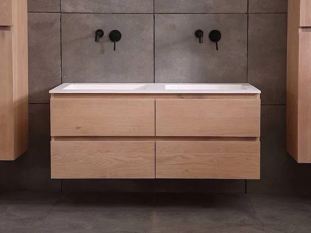 Eikenhout badkamermeubel 120cm - afbeelding 4 van  32