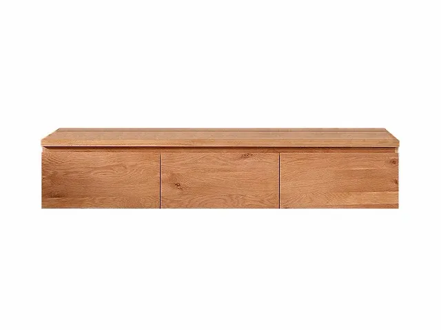 Eikenhout badkamermeubel 150cm (natural/white wash/grey smoked) - afbeelding 27 van  31