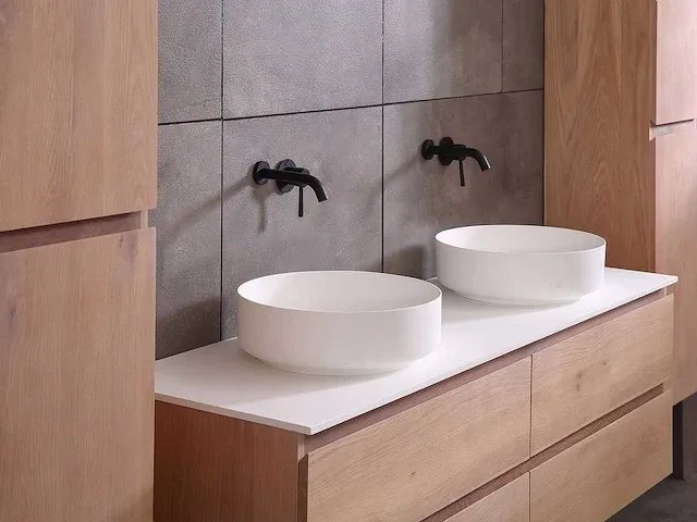 Eikenhout badkamermeubel 160cm (3 kleuren beschikbaar) - afbeelding 6 van  98