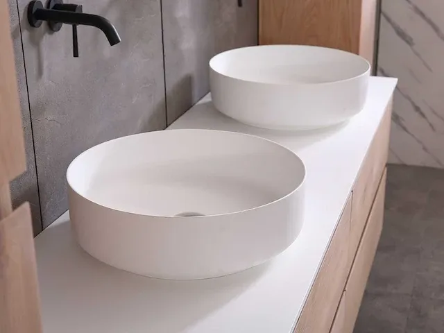 Eikenhout badkamermeubel 160cm (3 kleuren beschikbaar) - afbeelding 8 van  98