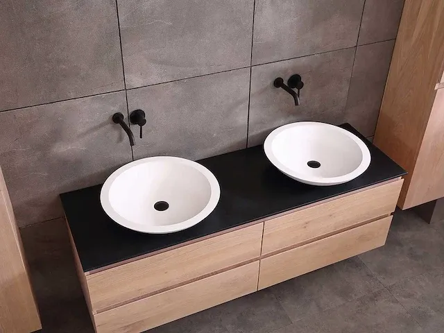 Eikenhout badkamermeubel 160cm (3 kleuren beschikbaar) - afbeelding 14 van  98