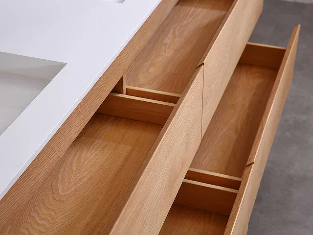 Eikenhout badkamermeubel 160cm (3 kleuren beschikbaar) - afbeelding 44 van  98