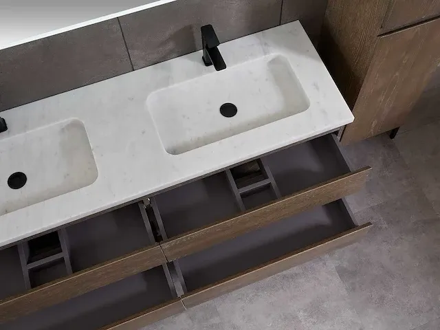 Eikenhout badkamermeubel 160cm (3 kleuren beschikbaar) - afbeelding 70 van  98